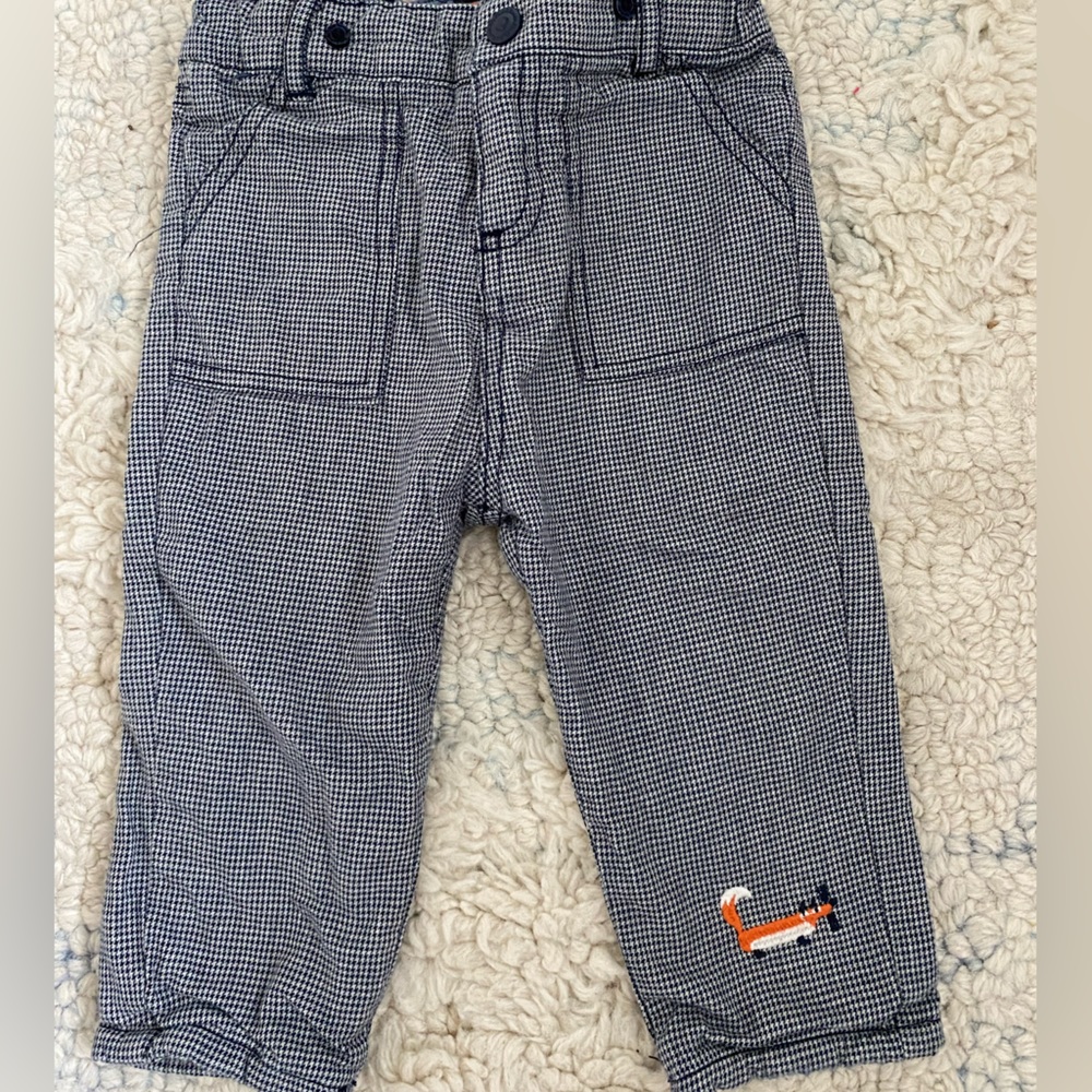 Navy striped toddler pants